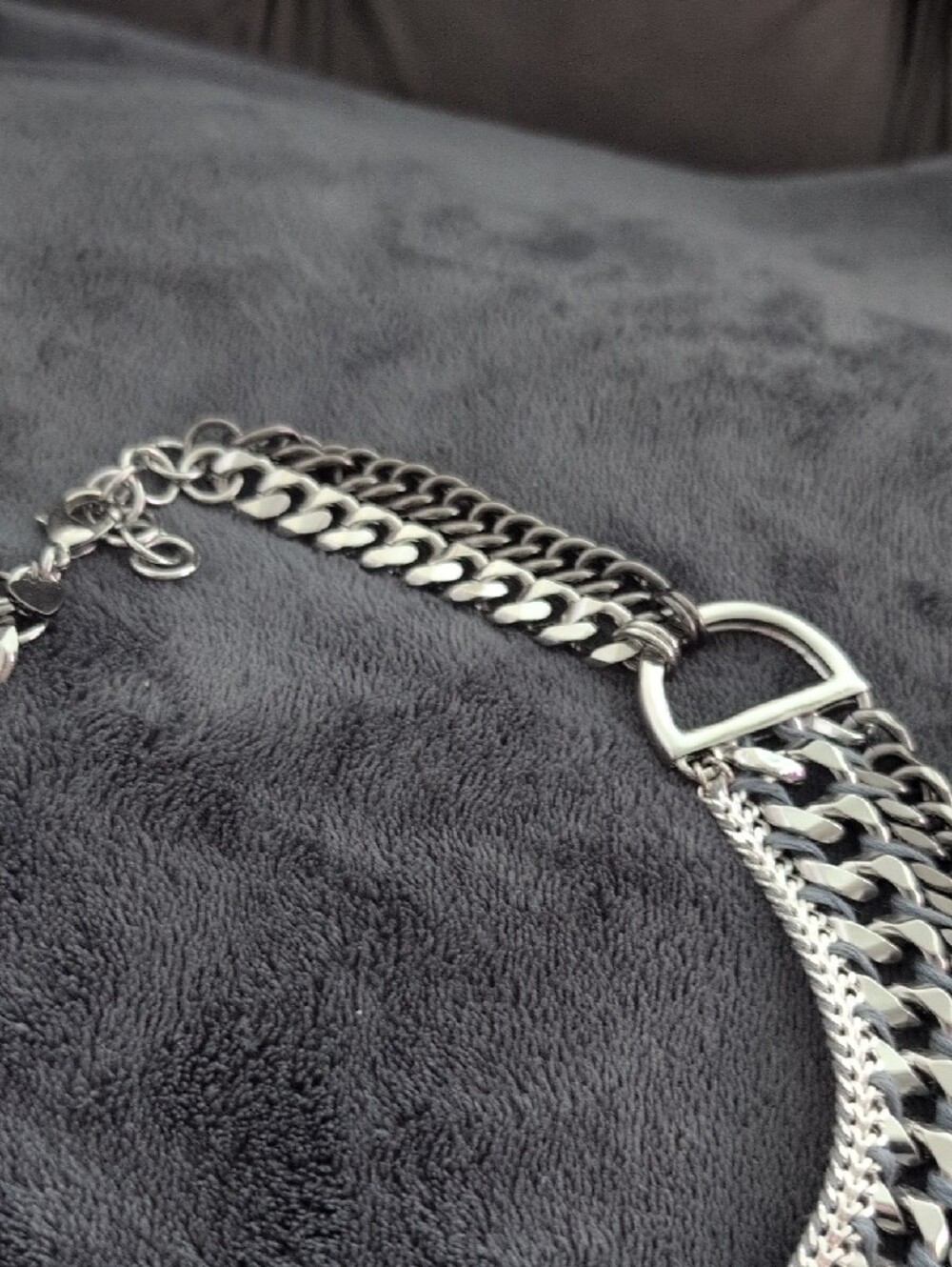 Rare Stella And Dot "Femme Fatale" Silver Multi-Row Chain Statement Necklace - Picture 4 of 4